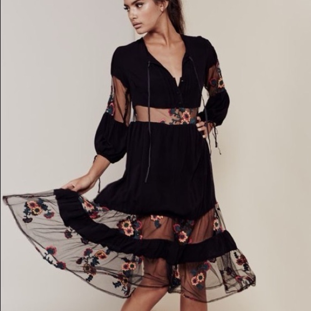 For Love And Lemons Black Eva Long Sleeve Dress - Available June 8-15